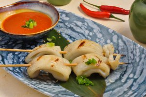 Шашлычки из кальмаров