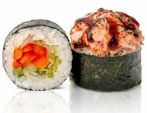 Запечённый ролл с крабом