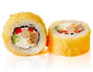 Жареный ролл с курицей